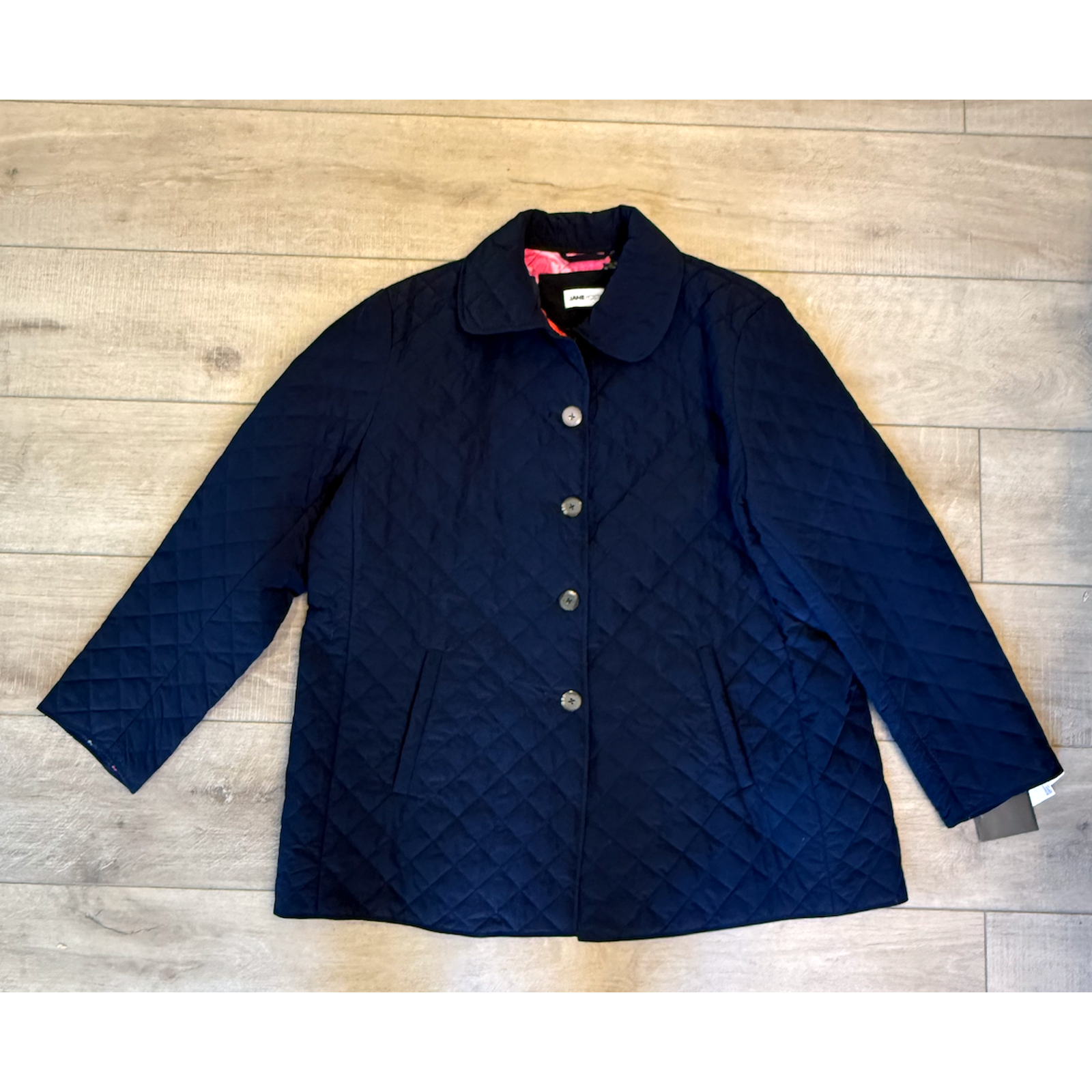 Nwt Jane Post Blue Quilted Floral Lining Jacket $340 Plus Size 1x — image 7 of 8